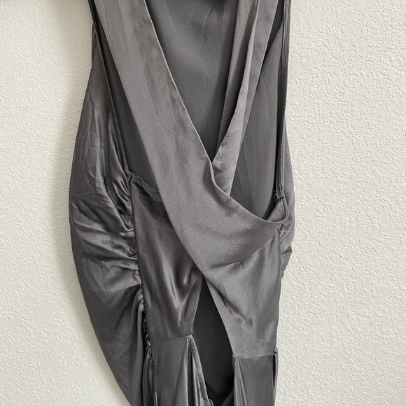 Reformation casette silk dress in shale - Picture 10 of 13